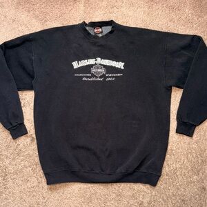 Vintage Harley-Davidson Milwaukee Wisconsin 1903 Black Crewneck Sweatshirt